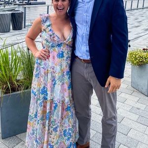 Ruffle Detail Floral Maxi Dress